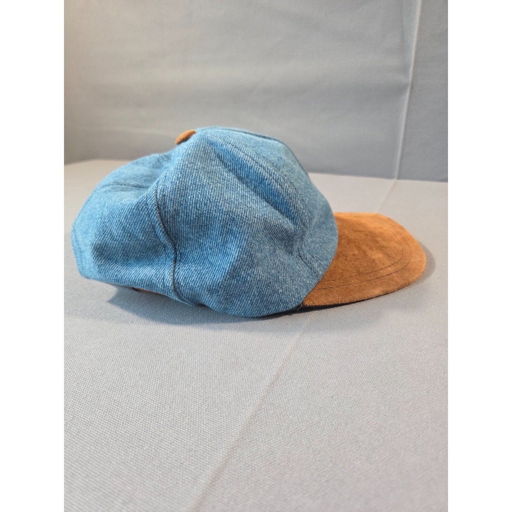 Vintage Jeep Strapback Hat Blue Denim Suede Brim Leather Strap Classic Retro Cap - Picture 4 of 9